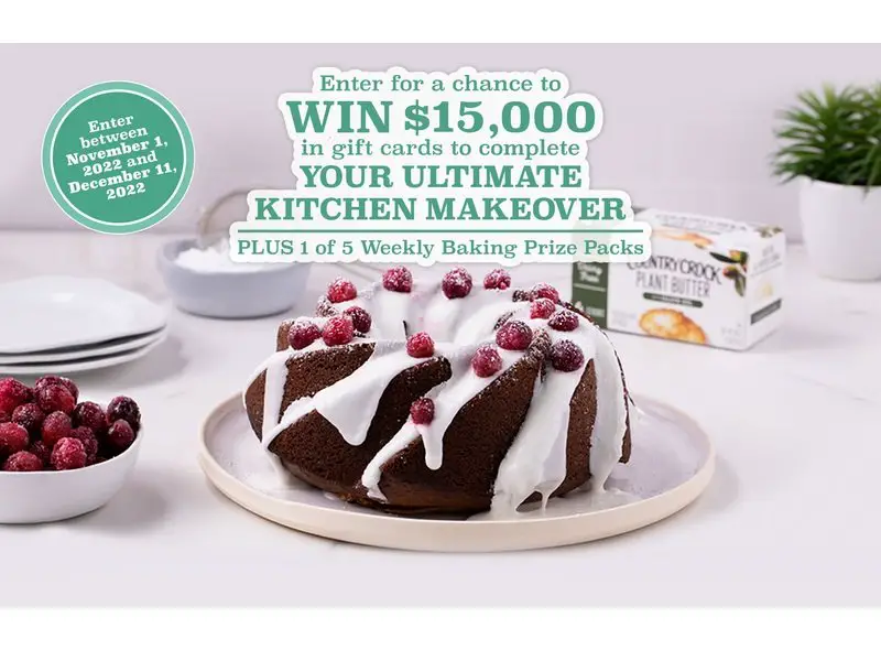 Country Crock Bake Swap Sweepstakes - Win A $15,000 Home Depot Gift Card For A Kitchen Makeover