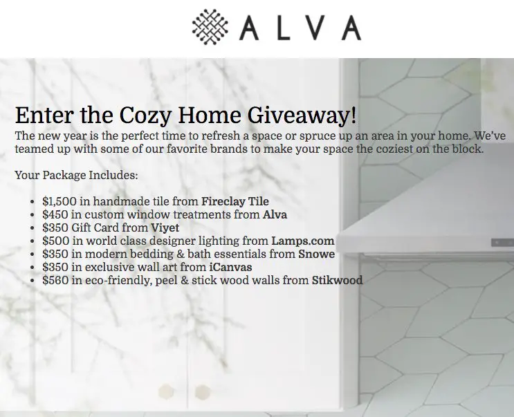 Cozy Home Giveaway Sweepstakes