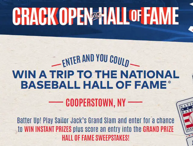 Cracker Jack Hall Of Fame Sweepstakes - Win A Trip For 4 To National Baseball Hall Of Fame Or Instant Win Prizes