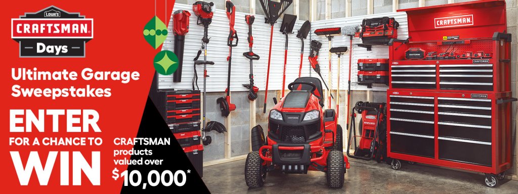 Craftsman Days Ultimate Garage Sweepstakes - Win $11,394 Worth Of Tools