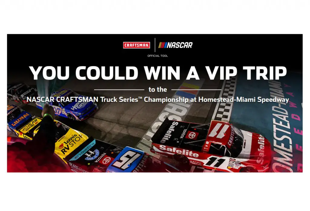 Craftsman NASCAR Race With Craftsman - Win A Trip For Two To A NASCAR Cup Series Championship Weekend Race