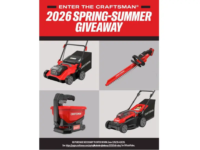 CRAFTSMAN Spring Summer Giveaway 2026 - Win CRAFTSMAN Lawn Tools