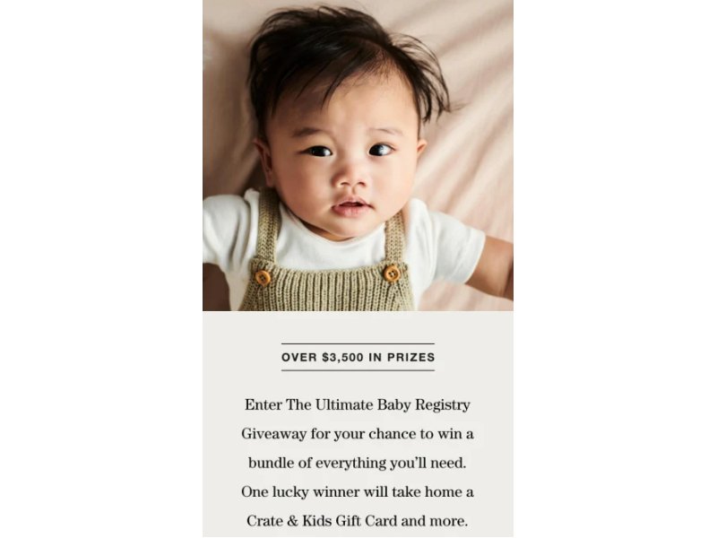 Crate & Barrel The Ultimate Baby Registry Giveaway - Win Gift Cards & Baby Products