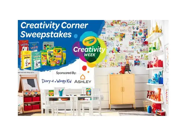 Crayola + Ashley Creative Cozy Corners Sweepstakes – Win A $2,500 Ashley Gift Card, $1,000 Of Crayola Art Tools, & More