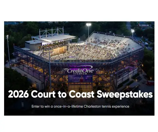 Credit One 2026 Charleston Open Court To Coast Sweepstakes - Win a trip for 2 to Charleston
