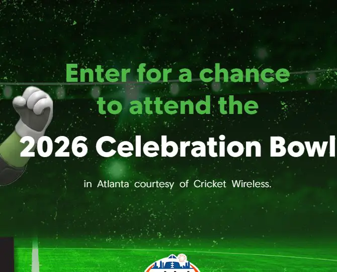 Cricket Wireless “Celebration Bowl Flyaway” Sweepstakes - Win a trip for 2 to Atlanta