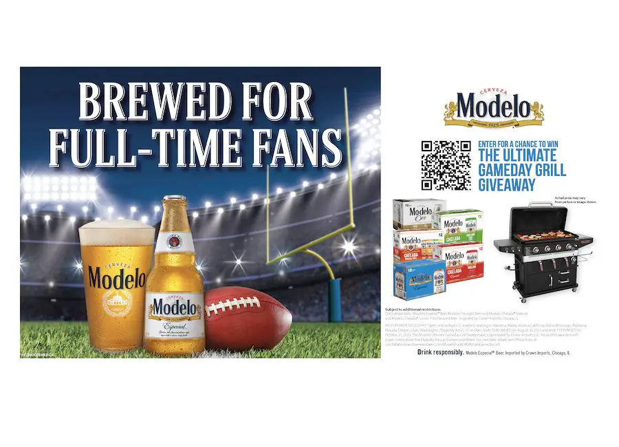 Crown Imports Modelo Ultimate Gameday Grill Sweepstakes 2023 - Win A 36" Griddle Grill With Accessories (Limited States)