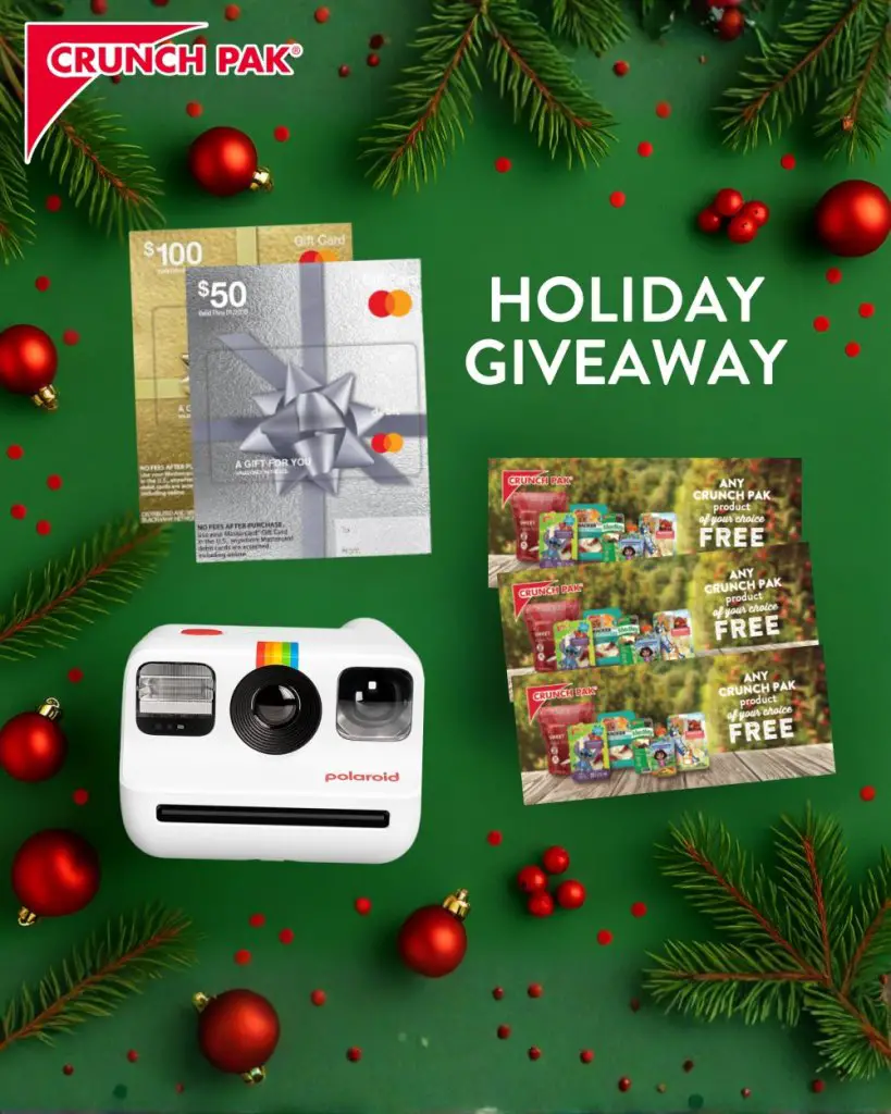 Crunch Pak Holiday Snap & Snack Giveaway - Win A $100 Gift Card, A Polaroid Camera & More (3 Winners)