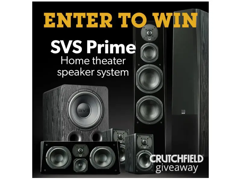 Crutchfield SVS Great Gear Giveaway Autumn 2023 Sweepstakes - Win A Set Of Home Theater Speakers