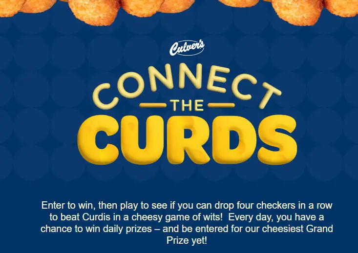 Culver’s Connect the Curds Instant Win Game & Sweepstakes