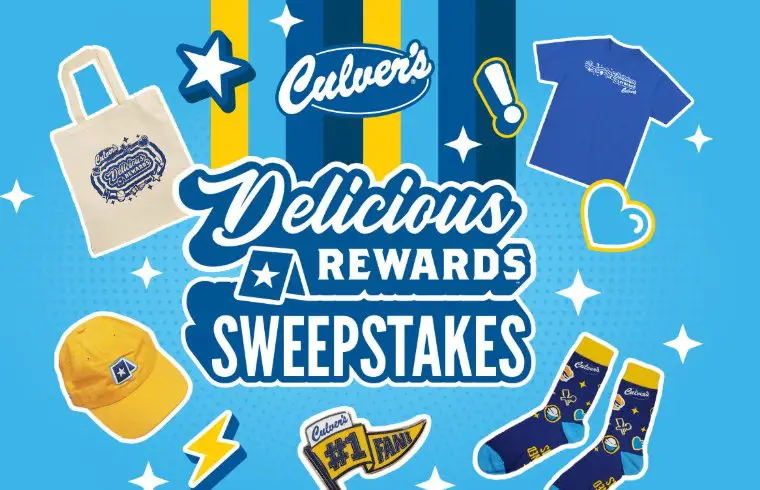 Culver’s “Delicious Rewards” Sweepstakes - $100 Culver’s Gift Card & Other Prizes Up for Grabs