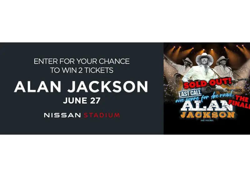 Cumberland Stadium Alan Jackson Concert Ticket Sweepstakes - Win Two Alan Jackson Concert Tickets (TN, AL, KY Only)
