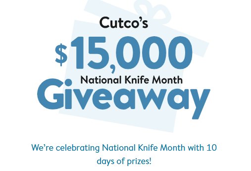 Cutco’s $15,000 National Knife Month Giveaway - Win a $6,793 Cutco Prize Pack