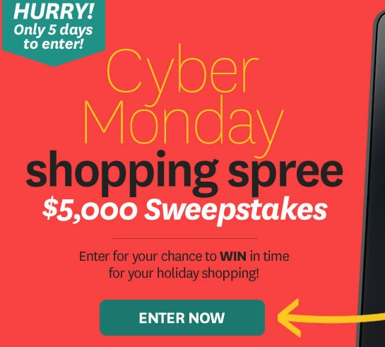 Cyber Monday Shopping Spree Sweepstakes!