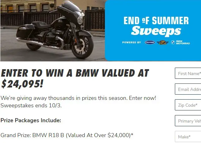 Cycle Gear End Of Summer Sweepstakes - Win A $24,890 BMW R18 Motorcycle