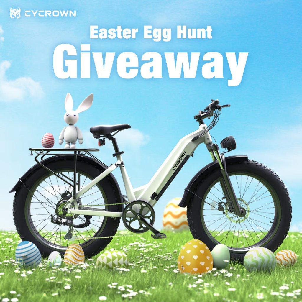 CYCROWN Easter Egg Hunt Giveaway – Win A CycVerve eBike Or CYCROWN Riding Accessory Packs (4 Winners)