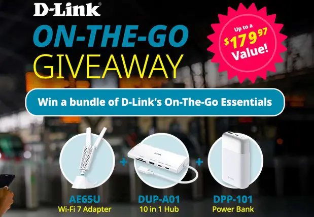 D-Link On-The-Go Sweepstakes - Power Bank, 10-in-1 USB HUB & More Up For Grabs