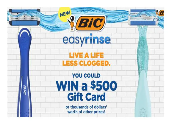 Daily Break BIC EasyRinse Razor Instant Win Game - $10, $50 & $500 Walmart Gift Cards Up For Grabs