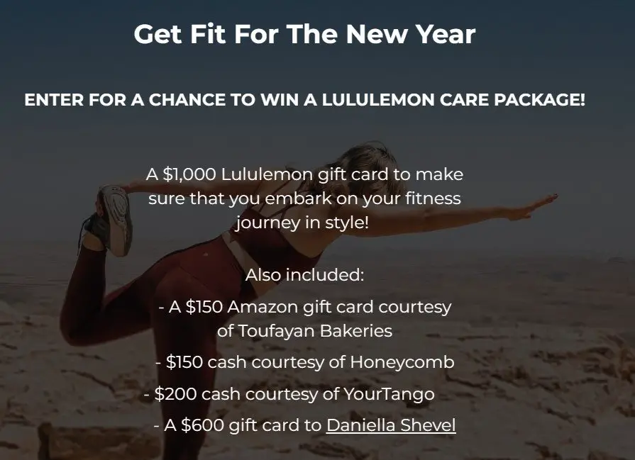 Daily PNut Get Fit For The New Year Giveaway – $1,000 Lululemon Gift Card, $150 Amazon Gift Card, $150 Etc. Cash Up For Grabs