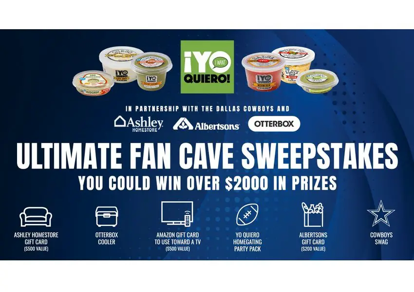 Dallas Cowboys Ultimate Fan Cave Sweepstakes - Win $500 Amazon Gift Card, $200 Grocery Gift Card & More