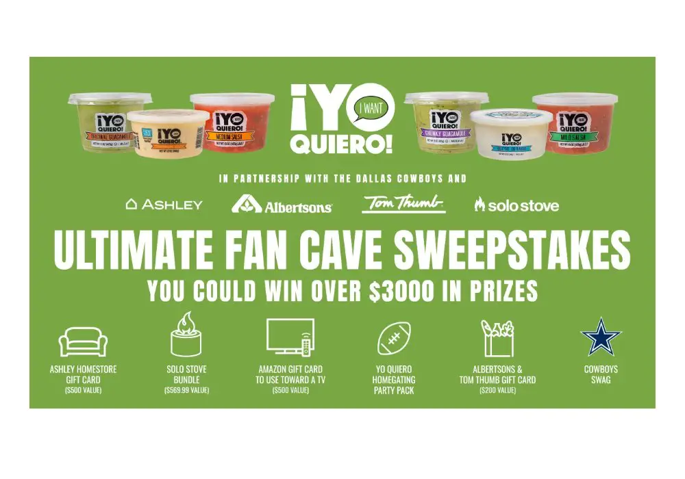 Dallas Cowboys Yo Quiero Ultimate Fan Cave Sweepstakes - Win Official Swag, Gift Cards And More