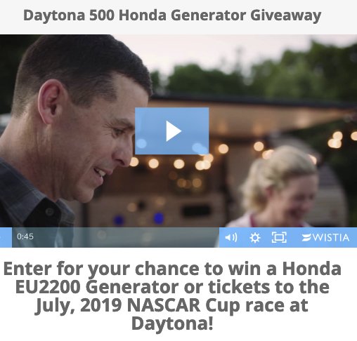 Daytona 500 Honda Generator