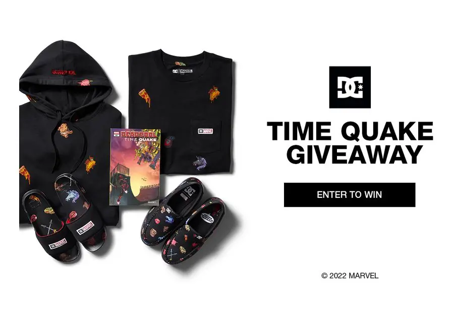 DC Shoes’ 1994 Time Quake Sweepstakes - Win a $200 Gift Card and a Deadpool Comic Book (3 Winners)