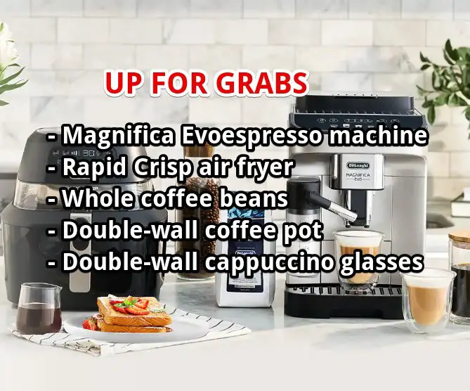 De Longhi Upgrade Mom’s Kitchen Sweepstakes - Espresso Machine, Air Fryer & More Up For Grabs