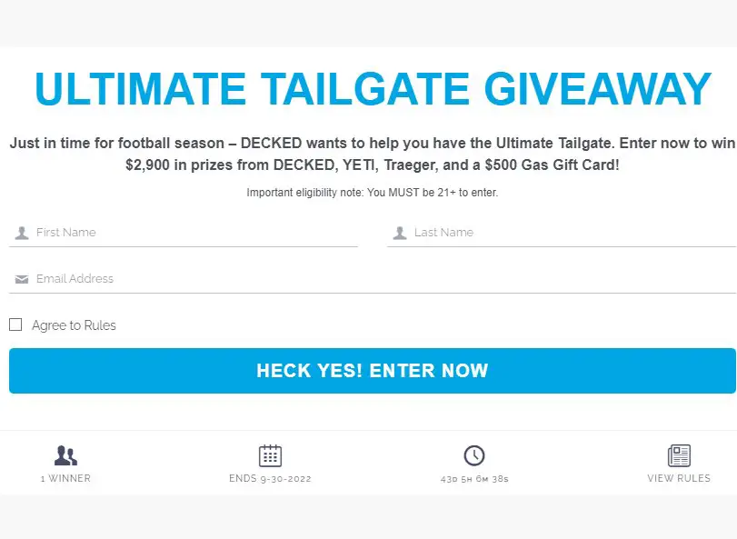 Decked Ultimate Tailgate Giveaway - Win A $2,900 Tailgate Package