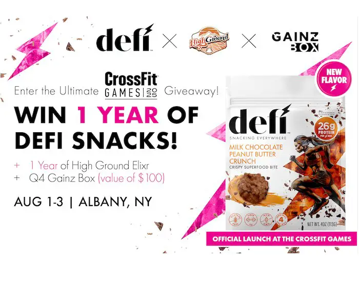 DEFI Snacks CrossFit Games Giveaway - Win A One Year Supply Of DEFI Snacks & More
