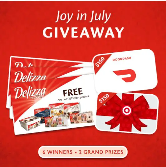 Delizza Joy In July Sweepstakes - Win $150 Target Gift Cards & Free Delizza Coupons (6 Winners)