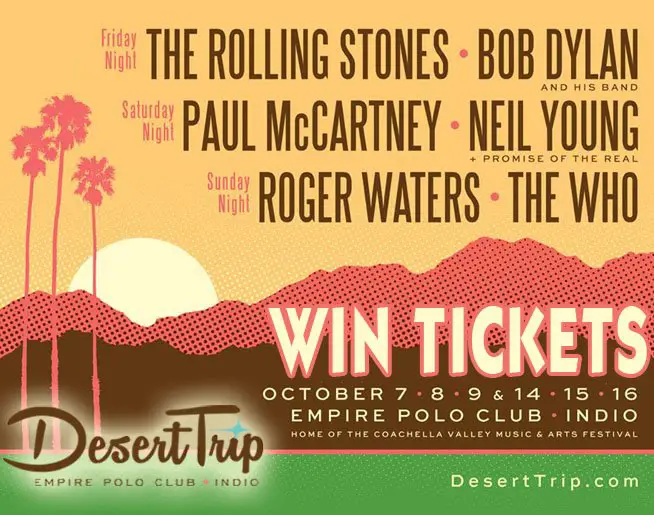 $14,750 Desert Trip SiriusXM Sweepstakes!