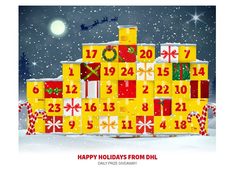DHL Virtual Advent Calendar Competition - Win Merch, Sporting Goods & More