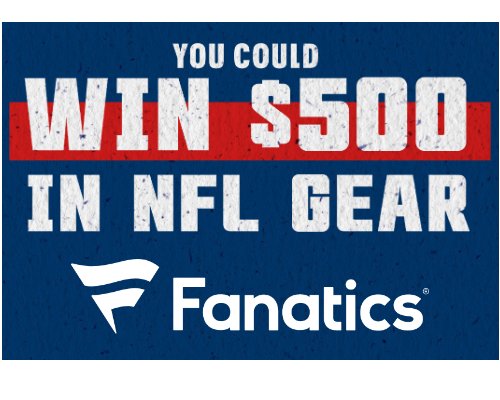 Diageo Americas Gameday Your Way Sweeps - Win A $500 Fanatics Gift Card