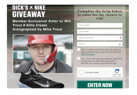Dick’s Sporting Goods x NIKE Sweepstakes – Enter To Win Autographed Cleats & Jerseys (3 Winners)