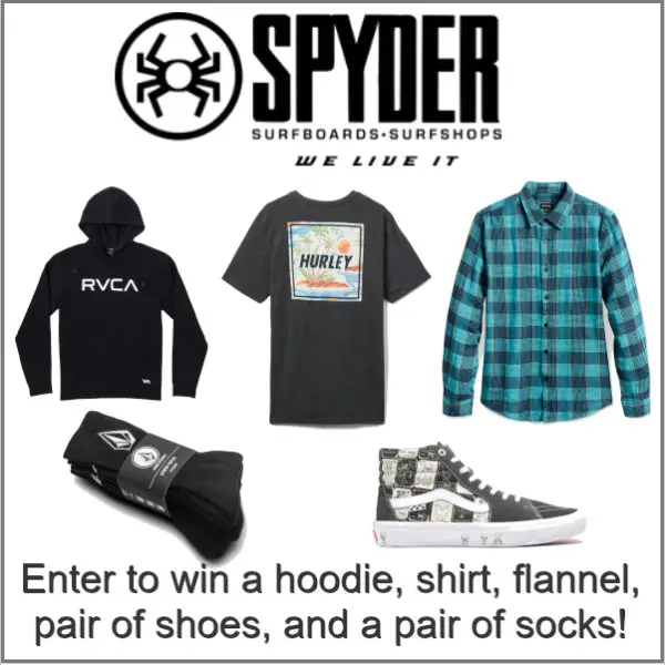 Didable Spyder Surf Prize Pack Contest - Win A Pair Of Shoes, Hoodie, Shirts & More!