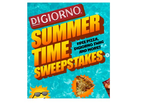 DiGiorno Summertime Sweepstakes - Win Free DiGiornio Pizza for a Year (10 Winners)