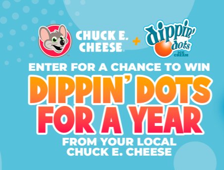 Dippin’ Dots + Chuck E. Cheese Summer of Fun Sweepstakes - Win Free Dippin’ Dots For A Year