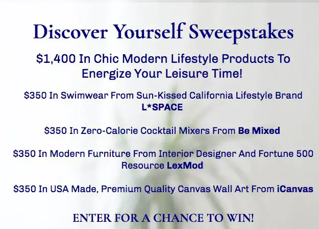 Discover Yourself Sweepstakes