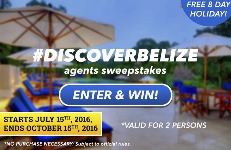 #DISCOVERBELIZE Travel Agents Sweepstakes