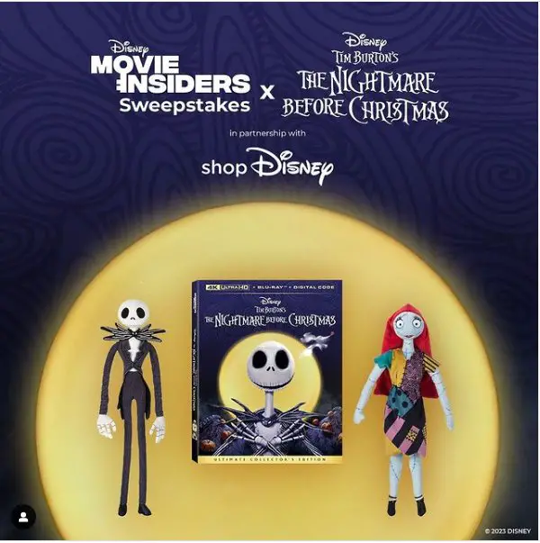Disney Movie Insiders Nightmare Before Christmas Sweepstakes - Win A Tim Burton’s The Nightmare Before Christmas Prize Pack (20 Winners)