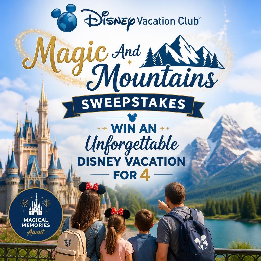 Disney Vacation Club Magic And Mountains Sweepstakes – Win An Unforgettable Disney Vacation For 4