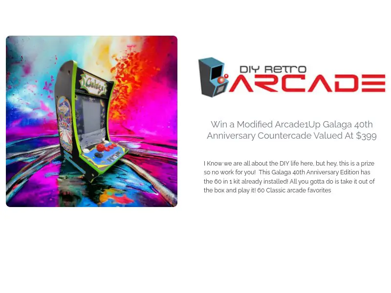 DIY Retro Arcade Giveaway - Win A Modified Arcade1Up Galaga 40th Anniversary Countercade