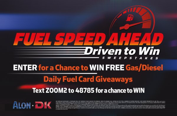 DK/ALON Fuel Gift Cards Fuel Speed Ahead Sweepstakes - Win 1 of 90 $100 Fuel/Gas Gift Cards