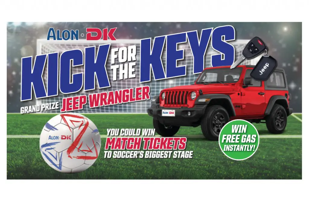 DK Fuel Kick for the Keys Instant Win Game & Sweepstakes - Win A Trip To A FIFA World Cup Game, Jeep Wrangler Or Fuel Credits