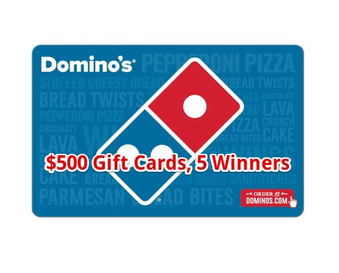 Domino’s National Pizza Month Giveaway - Win A $500 Domino's Gift Card {5 Winners}