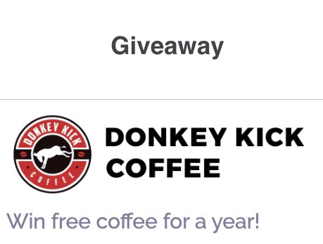 Donkey Kick Coffee Sweepstakes