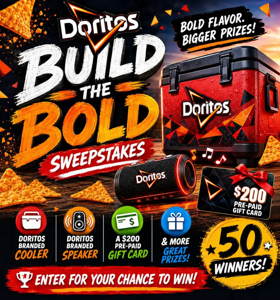 Doritos Build The Bold Sweepstakes – Win A Doritos Branded Cooler, Doritos Branded Speaker, A $200 Pre-Paid Gift Card & More (50 Winners)
