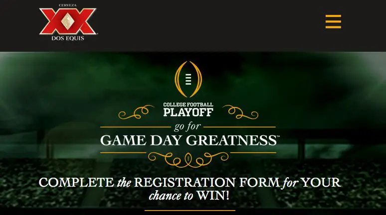 Dos Equis Go for Game Day Greatness Instant Win!