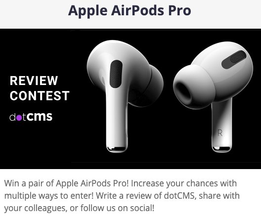 DotCMS Apple AirPods Pro Giveaway